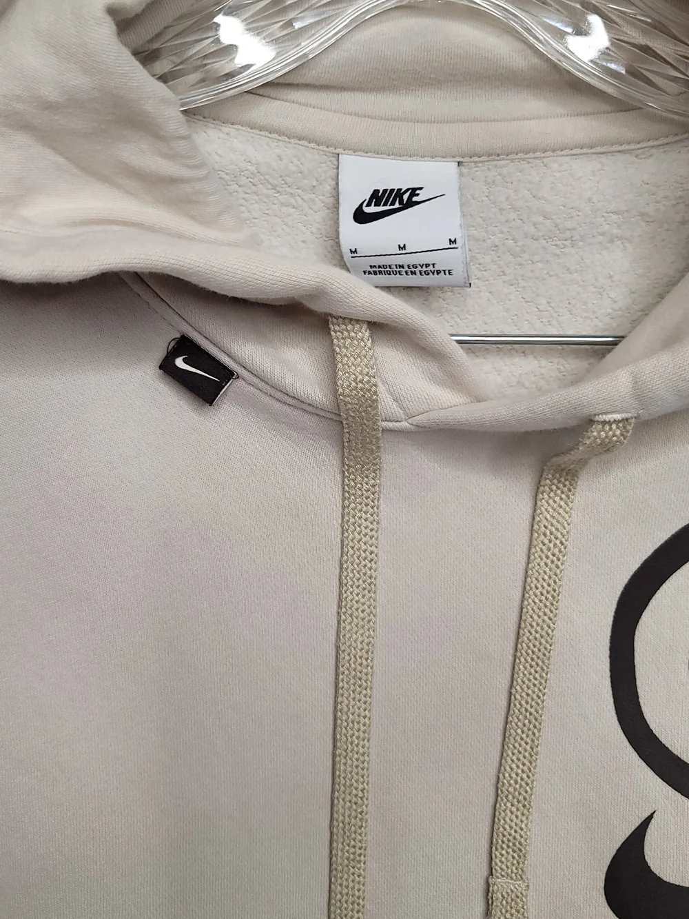 Nike Men's Cream Graphic Just Do It Hoodie Sweatshirt Medium